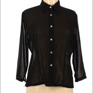Loco Lindo Black Sheer Top Small